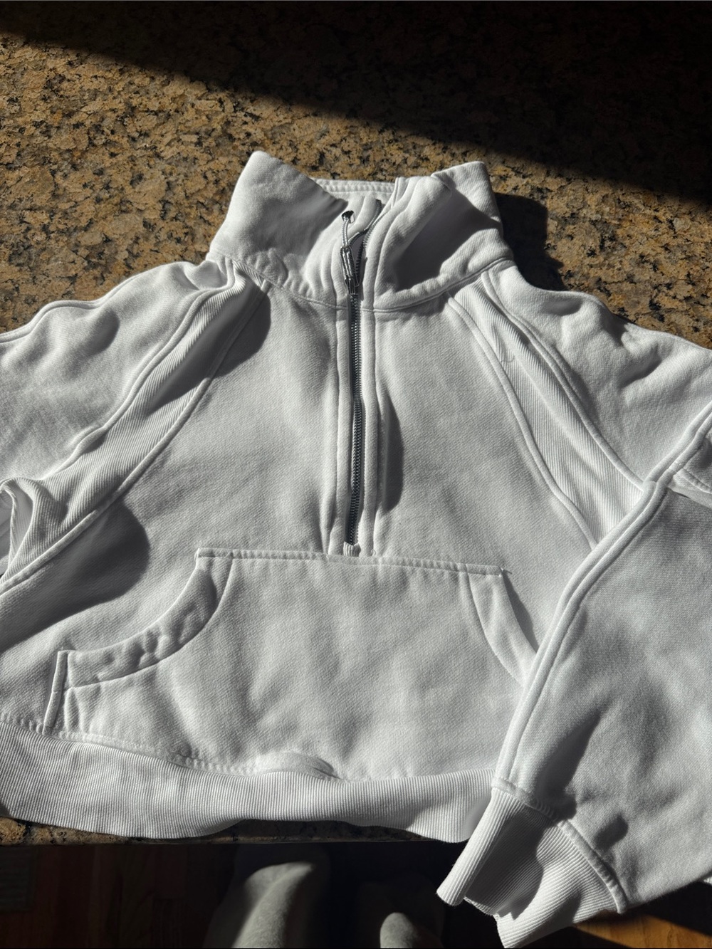 lululemon Scuba athletica White Cropped Half-Zip Sweatshirt